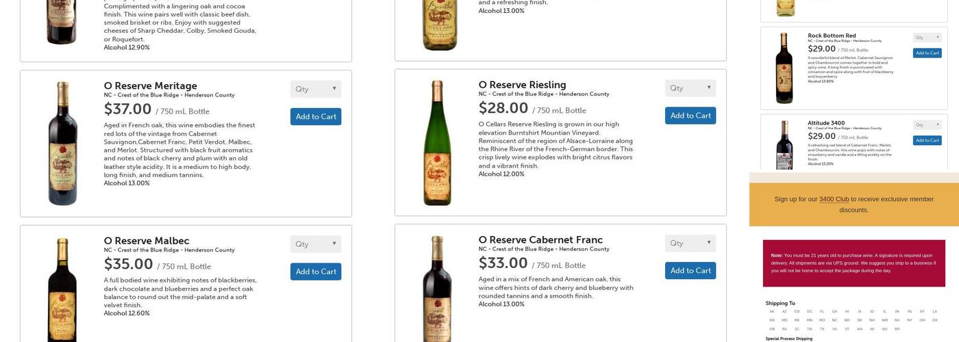 Vintner's Table Menu