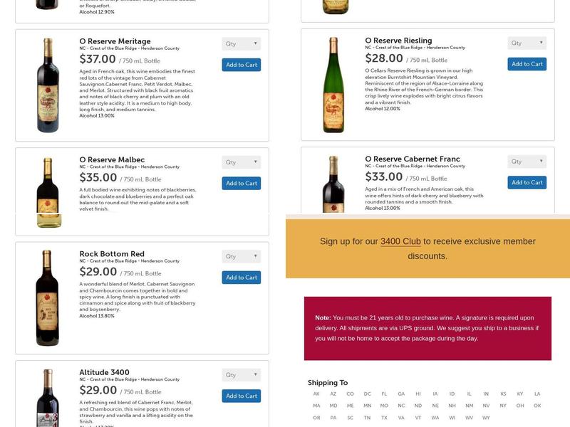 Vintner's Table Menu