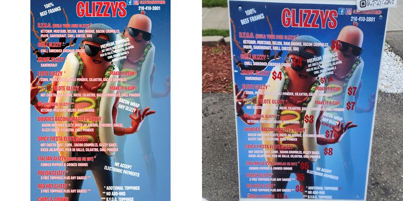 GLIZZYS Menu