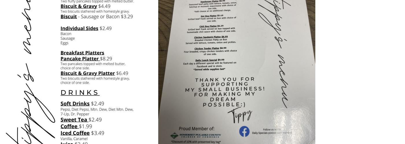 Tippy's Menu