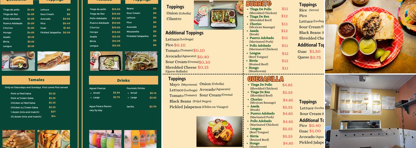 El Jarrito Menu