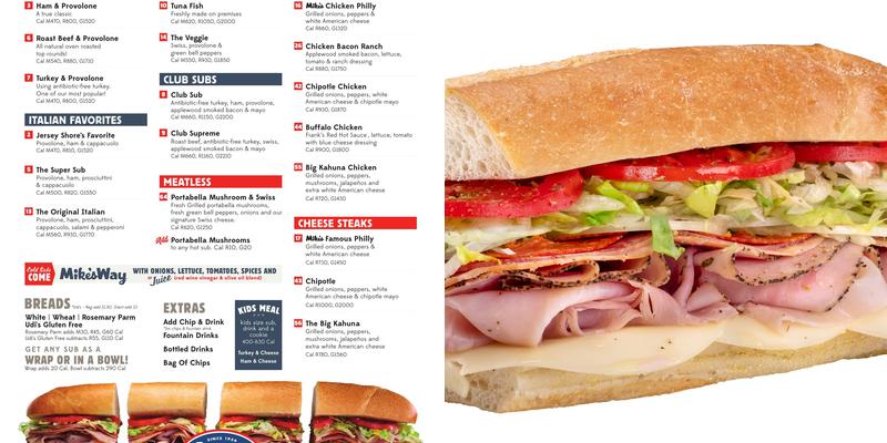 Jersey Mike's Subs Menu