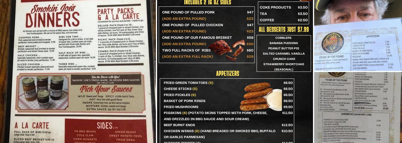 Jim Bob's BBQ Menu