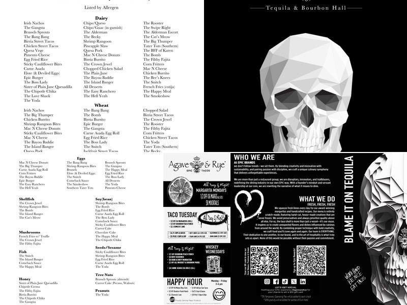 Agave & Rye Centerville Menu