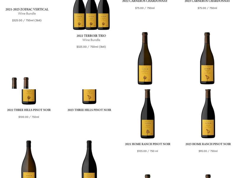 The Donum Estate Menu