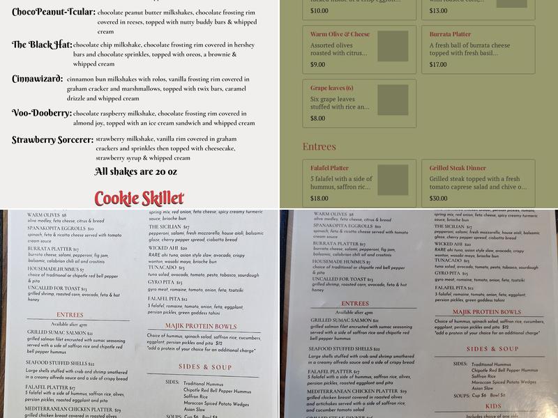 Majik Bistro & Milkshakes Menu