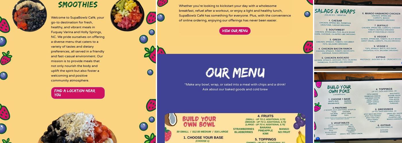 SupaBowlz Café- Fuquay-Varina Menu