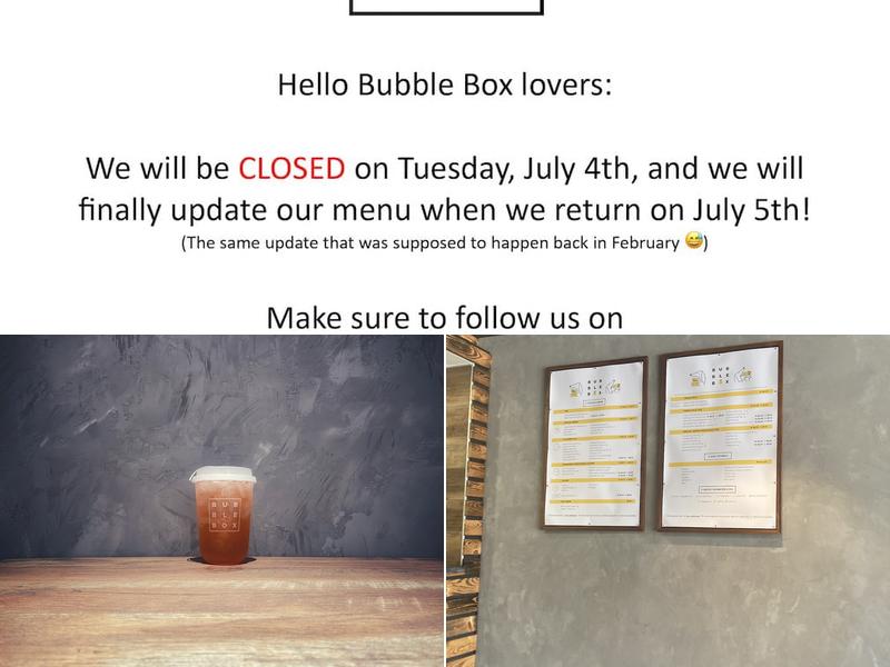 Bubble Box Menu