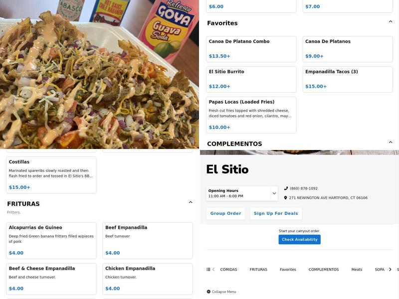 El Sitio Menu