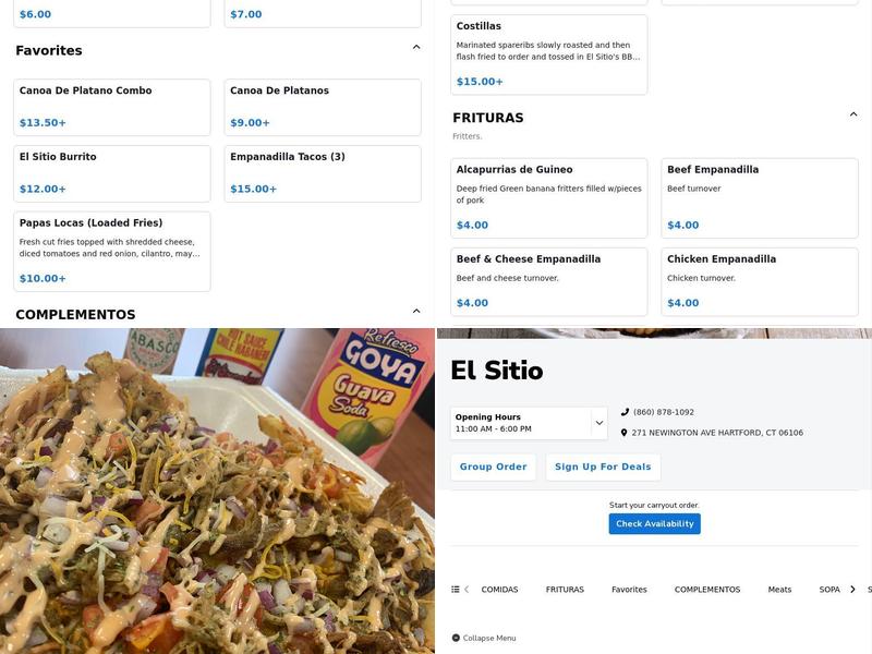 El Sitio Menu