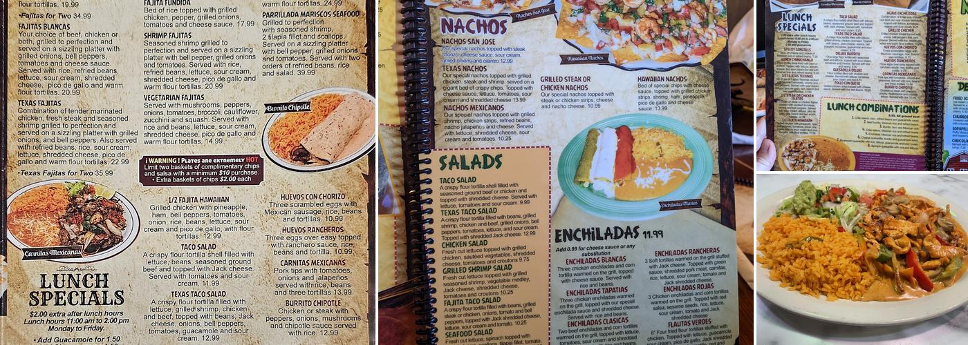 El Toro Menu
