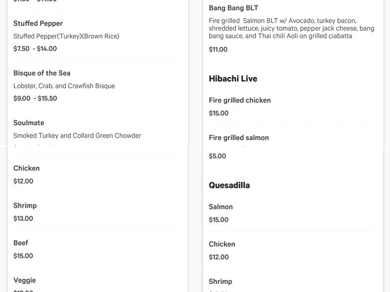 Bisque gourmet soup kitchen Menu