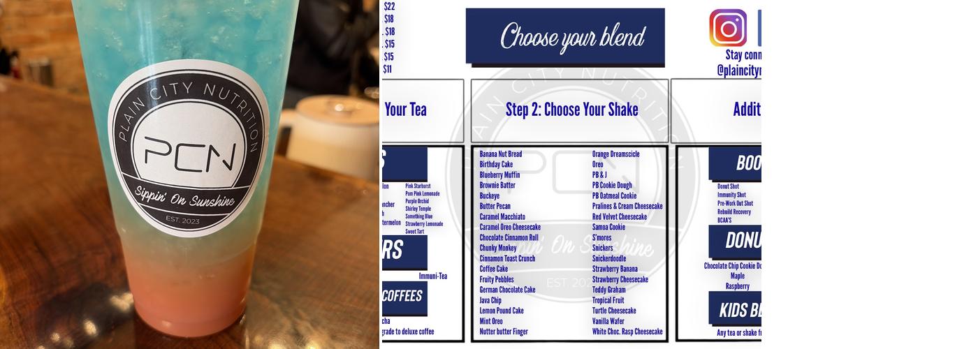 Plain City Nutrition Menu