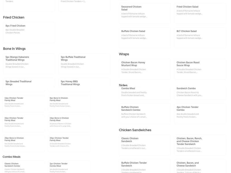 Raise the Roost Menu