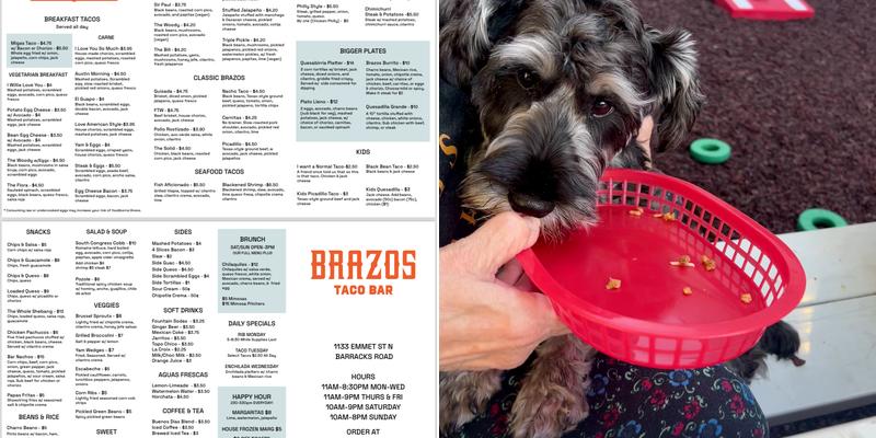 Brazos Taco Bar Menu