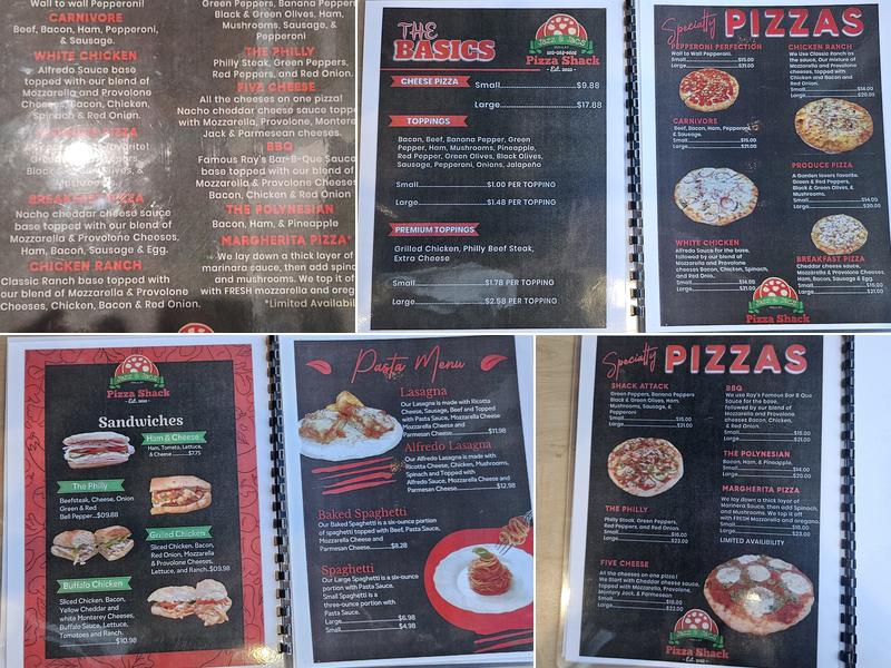 Jazz & Jac’s Pizza Shack Menu