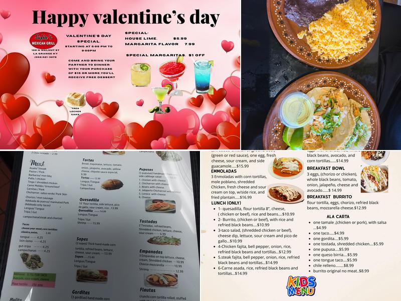 Sofia’s Mexican Grill Menu