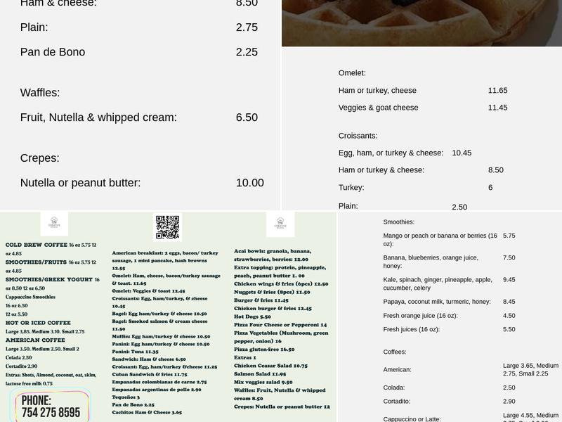 Creative Bodega Menu