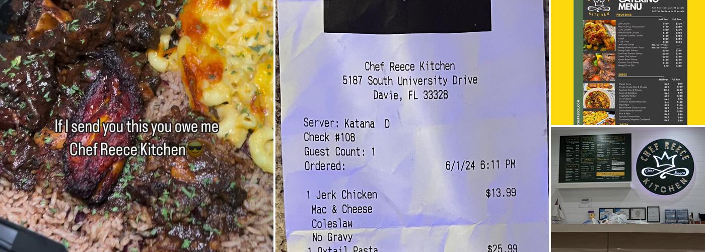 Chef Reece Kitchen Menu