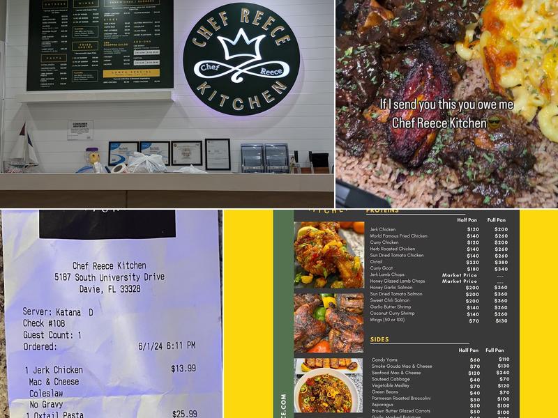 Chef Reece Kitchen Menu