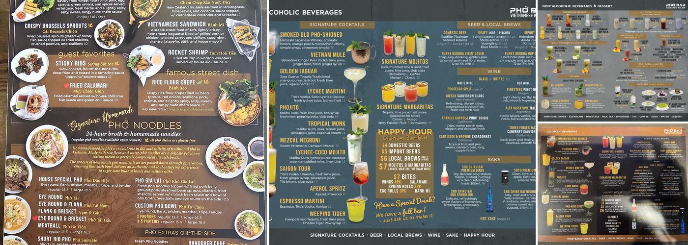 Pho Bar Vietnamese Kitchen Pembroke Pines Menu