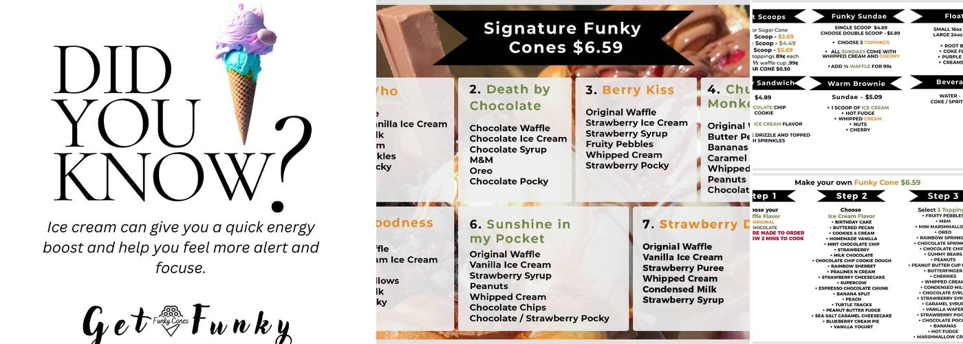 Funky Cones Menu