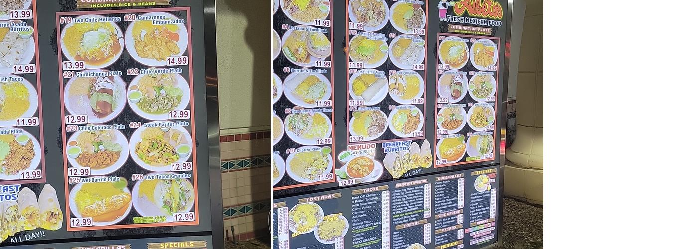 Aibetos Fresh Mexican Food Menu