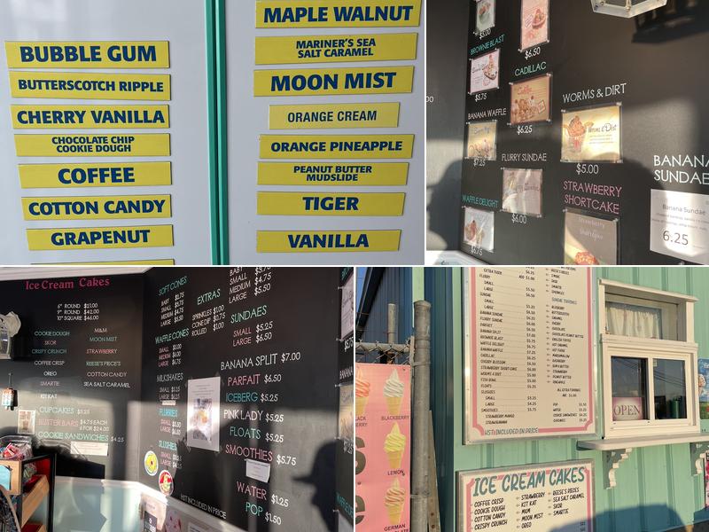 Lickety Splitz Ice Cream Shop Menu