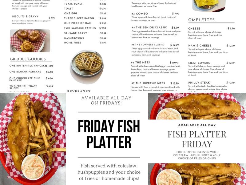 The Corners Burgers ‘N Shakes Menu