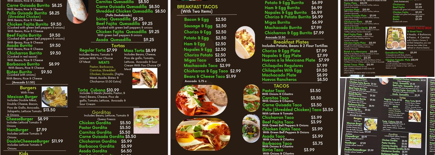 Un Taco Mass Menu