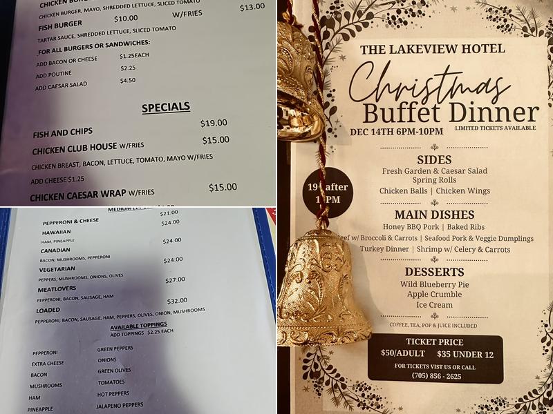 Lakeview Restaurant Menu