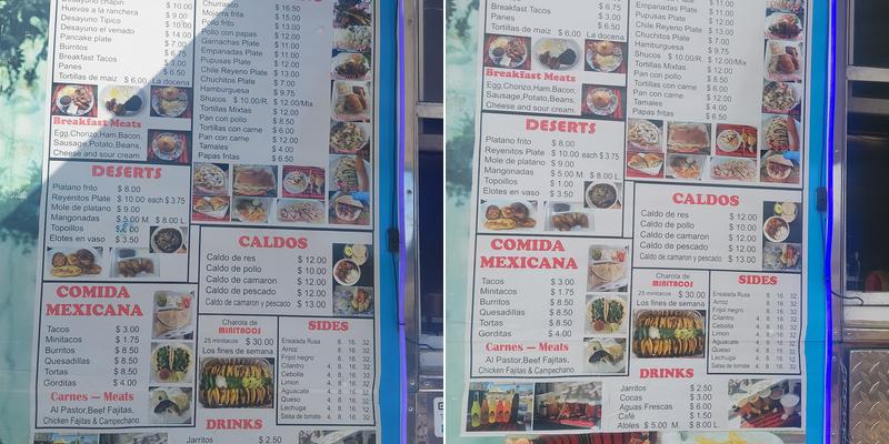 El Sazón de mi Tierra Menu