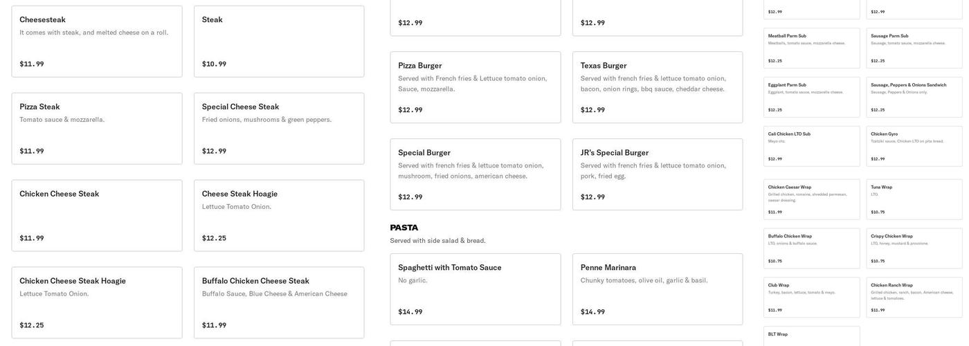 Memo's Pizza Cucina Menu