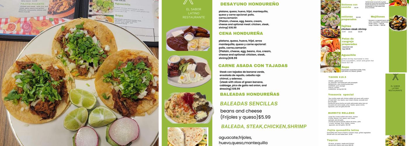 El Sabor Latino Restaurant Menu