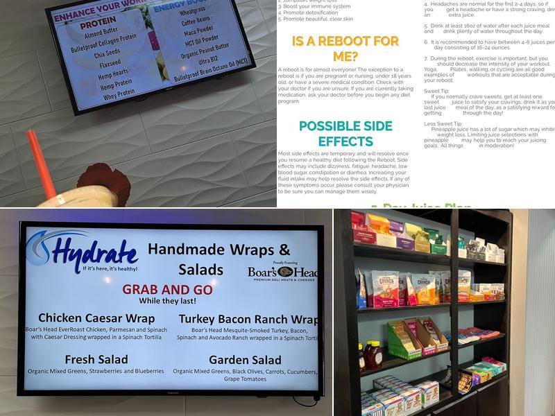 HYDRATE ON THE SQUARE Menu