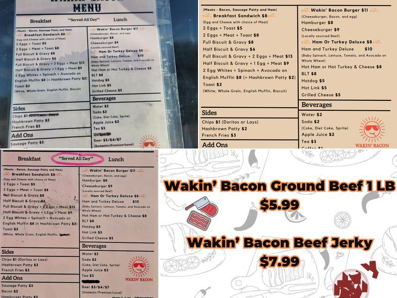 Wakin' Bacon Menu