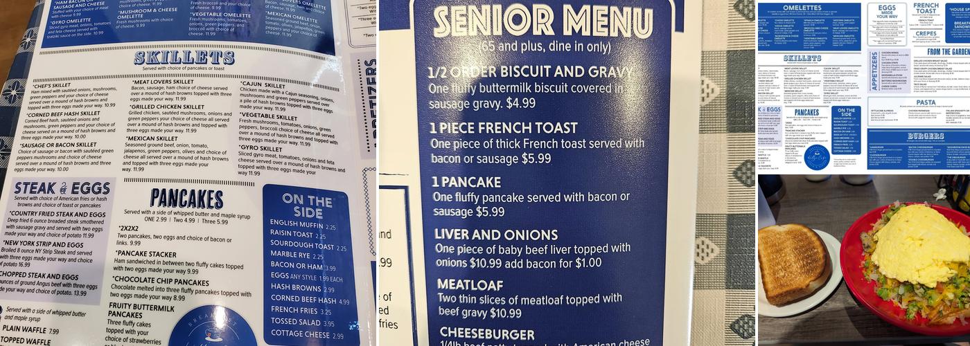 Kelly’s Cafe Menu