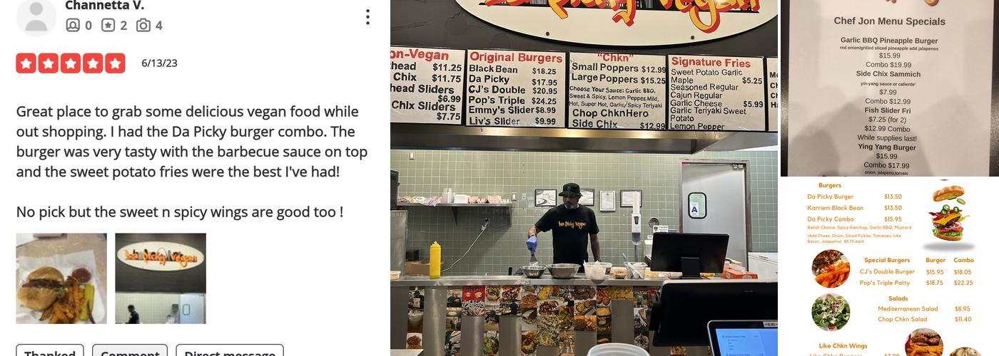 Da Picky Vegan Menu
