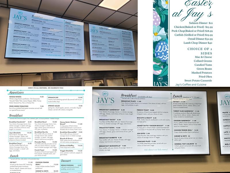 Jay's Coffee & Cuisine Menu