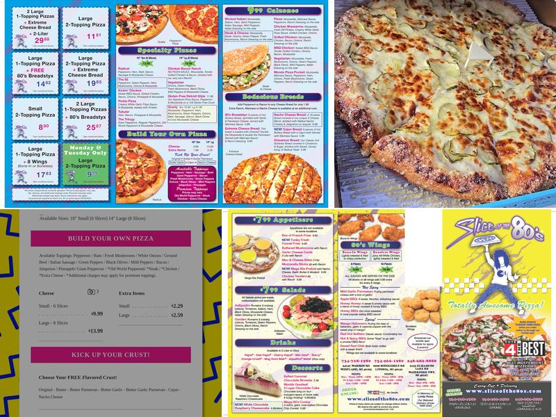 Slice Of The 80s Pizza Menu