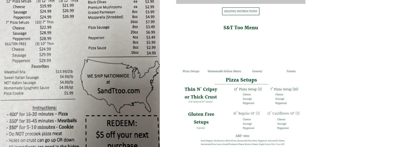 S&T too Menu