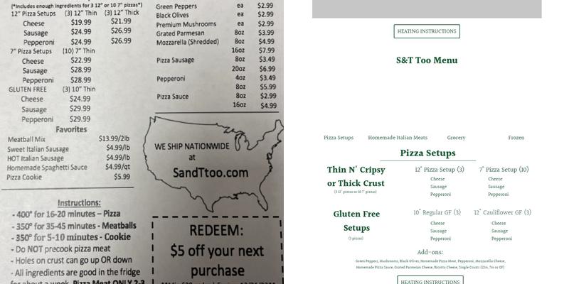 S&T too Menu