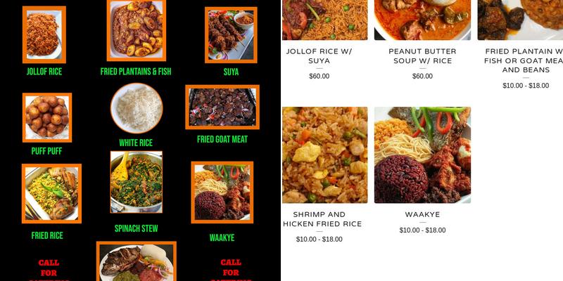 D's African Kitchen Menu