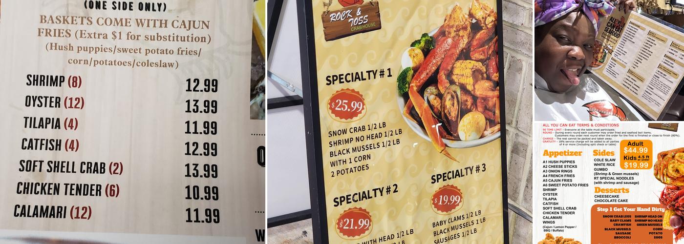 Rock & Toss Crab House - Nottingham Menu