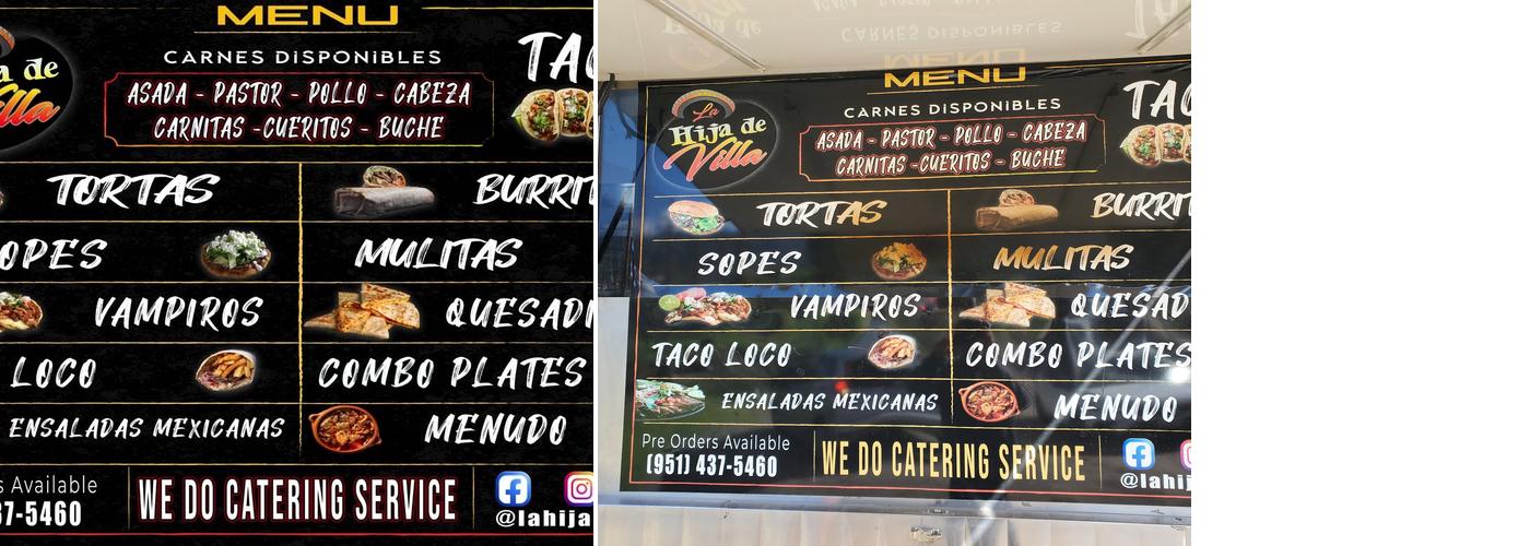 Hijas de Villa Menu