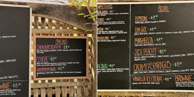 Fieldbrook kitchen Menu