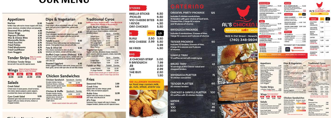 Skorpios gyros & Nashville Hot Chicken Menu