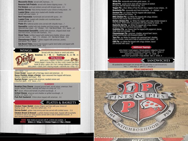 Pints and Pies Pub - Bethlehem Menu