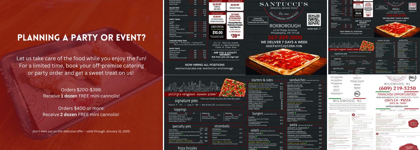 Santucci's Original Square Pizza - Media, PA Menu