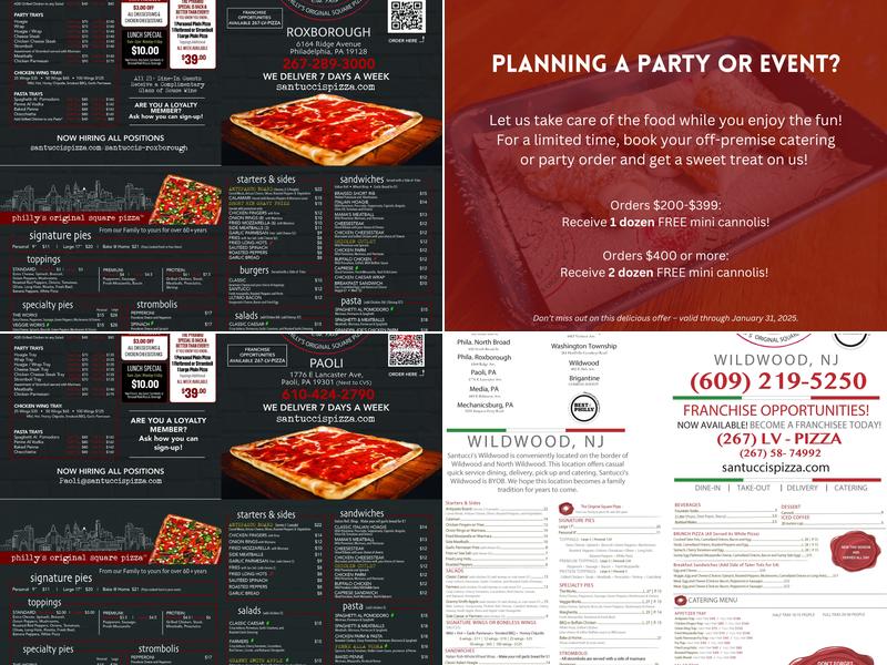 Santucci's Original Square Pizza - Media, PA Menu